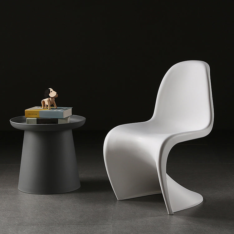 Contemporary Style Plastic Dining Armless Chair Solid Back Side Chair for Home