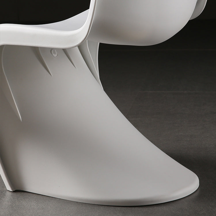 Contemporary Style Plastic Dining Armless Chair Solid Back Side Chair for Home
