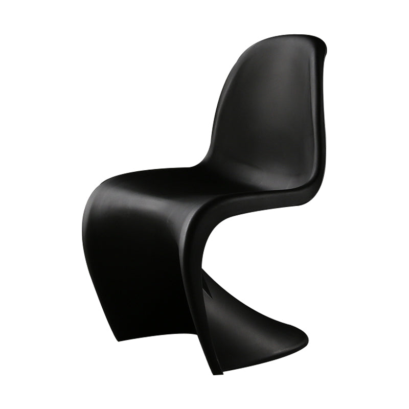 Contemporary Style Plastic Dining Armless Chair Solid Back Side Chair for Home