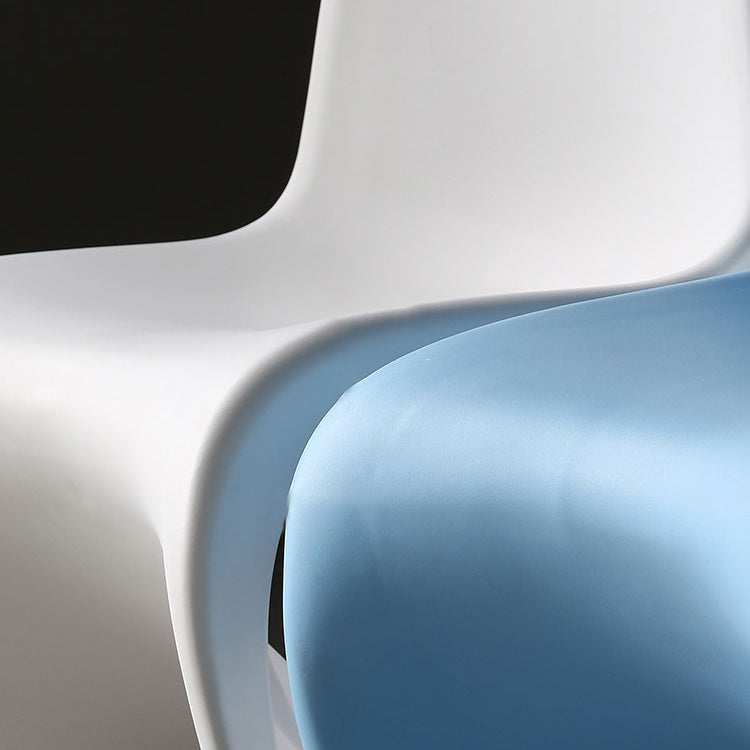 Contemporary Style Plastic Dining Armless Chair Solid Back Side Chair for Home