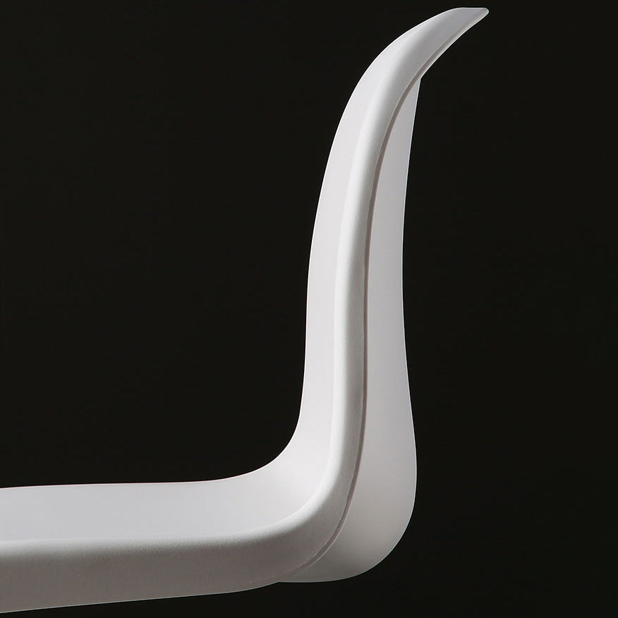 Contemporary Style Plastic Dining Armless Chair Solid Back Side Chair for Home