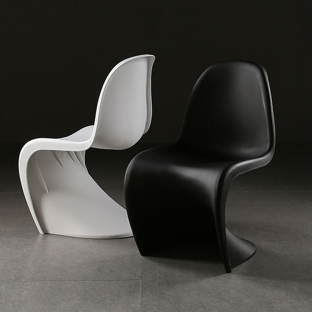 Contemporary Style Plastic Dining Armless Chair Solid Back Side Chair for Home