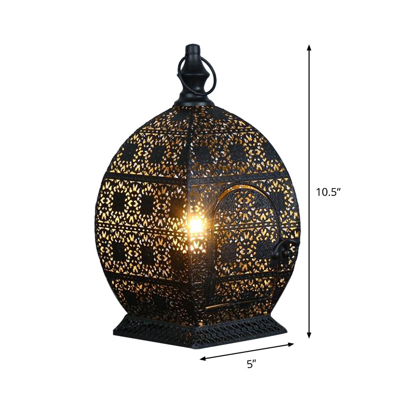 5 "/6,5" breit 1 Kopf Candlestick Light Antiqued aus Metall Nachttischlampe in Schwarz