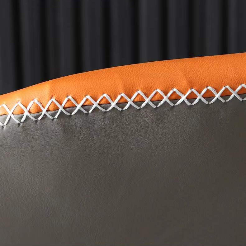Sillas auxiliares Wingback Parsons estilo moderno Sillas de comedor de cuero (juego de 2)