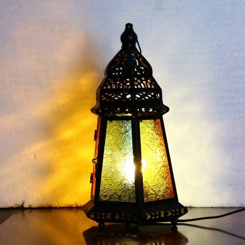 Lampada da tavolo in metallo a candelatura vintage 1 lucciolla 4 "/12" Lumo da scrivania di caffetteria in nero