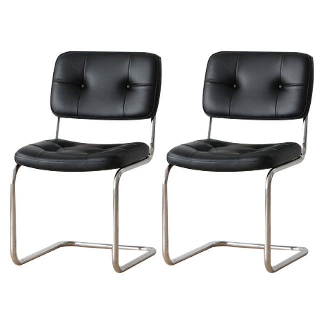 Industriële stijl Open achterkant Dining zijstoel gestoffeerde armloze eetkamerstoelen (set van 2)