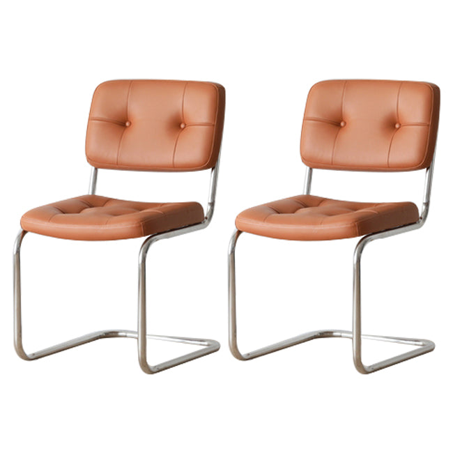 Industriële stijl Open achterkant Dining zijstoel gestoffeerde armloze eetkamerstoelen (set van 2)