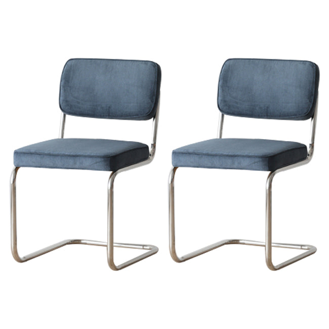 Industriële stijl Open achterkant Dining zijstoel gestoffeerde armloze eetkamerstoelen (set van 2)