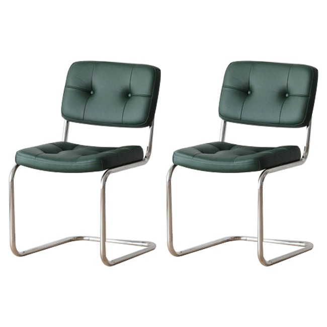 Industriële stijl Open achterkant Dining zijstoel gestoffeerde armloze eetkamerstoelen (set van 2)