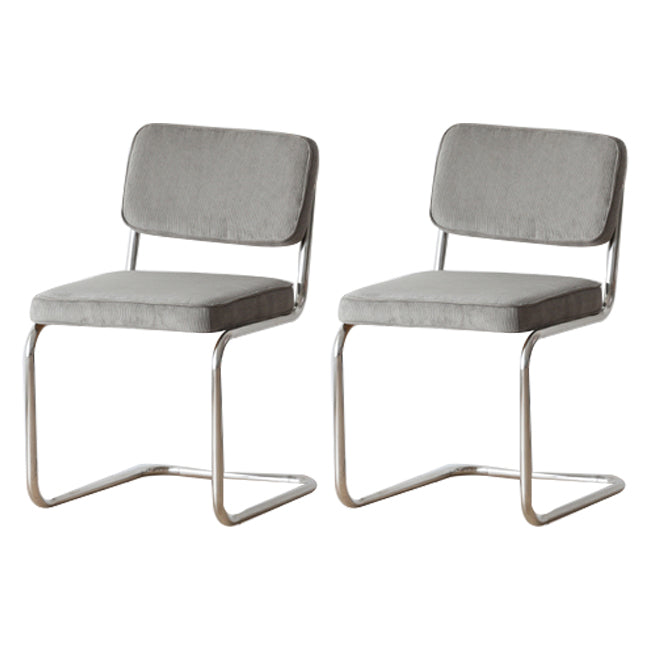 Industriële stijl Open achterkant Dining zijstoel gestoffeerde armloze eetkamerstoelen (set van 2)