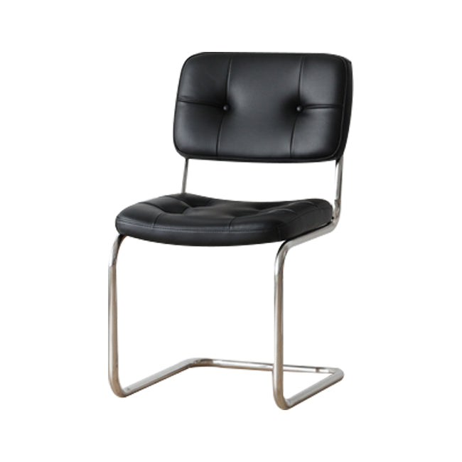Industriële stijl Open achterkant Dining zijstoel gestoffeerde armloze eetkamerstoelen (set van 2)