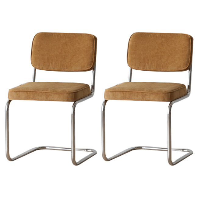 Industriële stijl Open achterkant Dining zijstoel gestoffeerde armloze eetkamerstoelen (set van 2)
