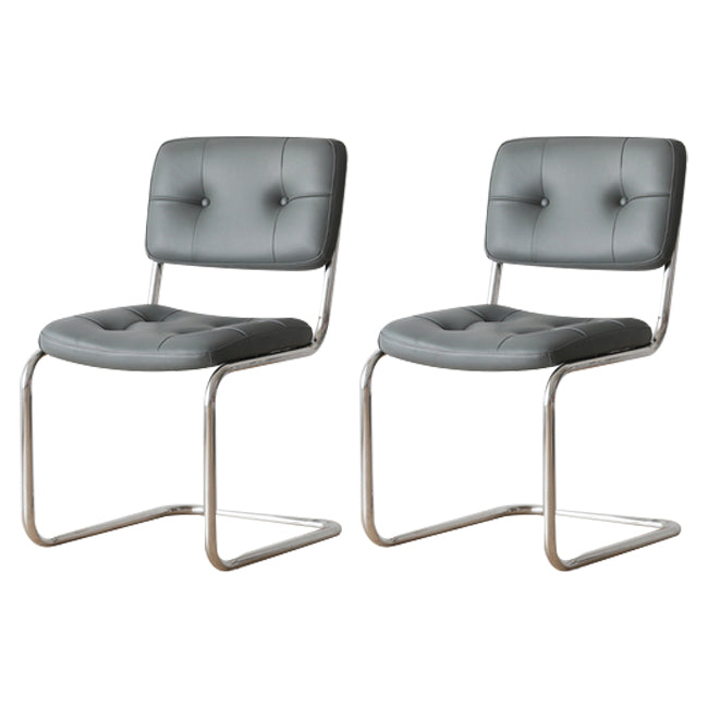 Industriële stijl Open achterkant Dining zijstoel gestoffeerde armloze eetkamerstoelen (set van 2)