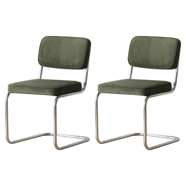 Industriële stijl Open achterkant Dining zijstoel gestoffeerde armloze eetkamerstoelen (set van 2)