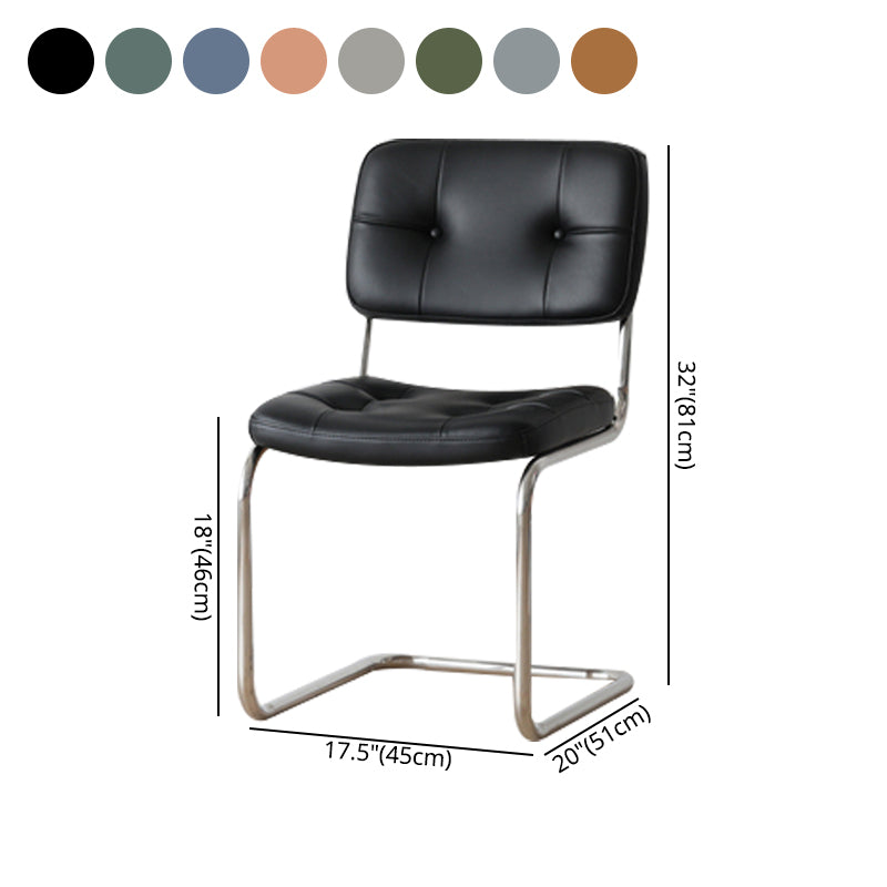 Industriële stijl Open achterkant Dining zijstoel gestoffeerde armloze eetkamerstoelen (set van 2)