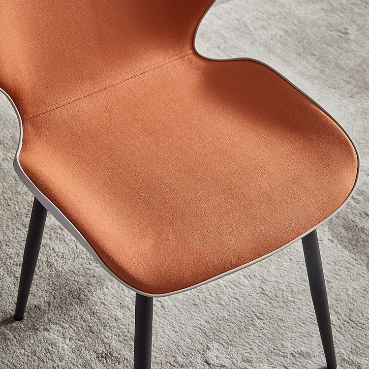 Sillas de comedor de cuero de estilo minimalista, sillas Wingback Parsons para cocina