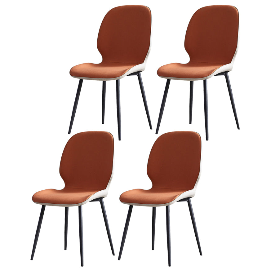 Sillas de comedor de cuero de estilo minimalista, sillas Wingback Parsons para cocina