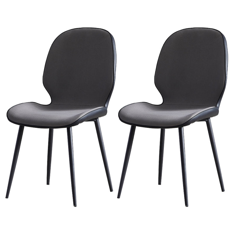 Sillas de comedor de cuero de estilo minimalista, sillas Wingback Parsons para cocina