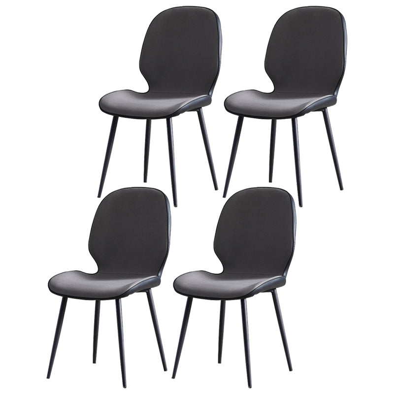 Sillas de comedor de cuero de estilo minimalista, sillas Wingback Parsons para cocina