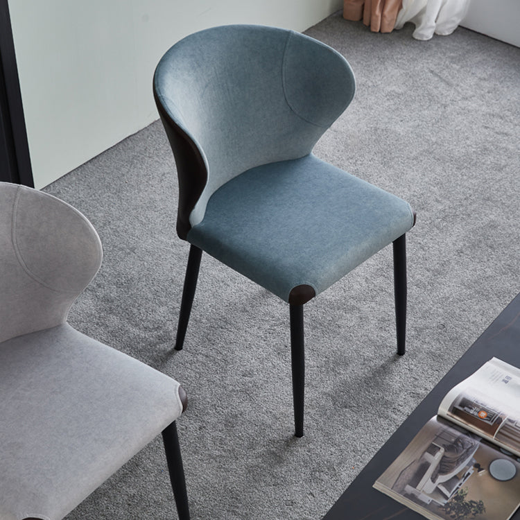 Chaise d'intérieur et d'extérieur moderne en métal, chaise d'appoint à oreilles sans accoudoirs pour salle à manger