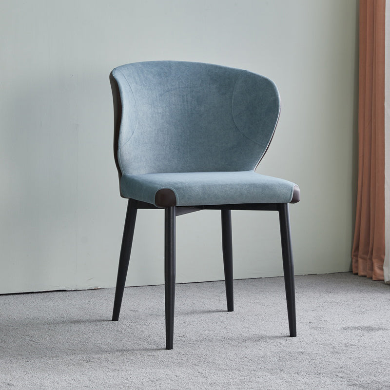 Chaise d'intérieur et d'extérieur moderne en métal, chaise d'appoint à oreilles sans accoudoirs pour salle à manger
