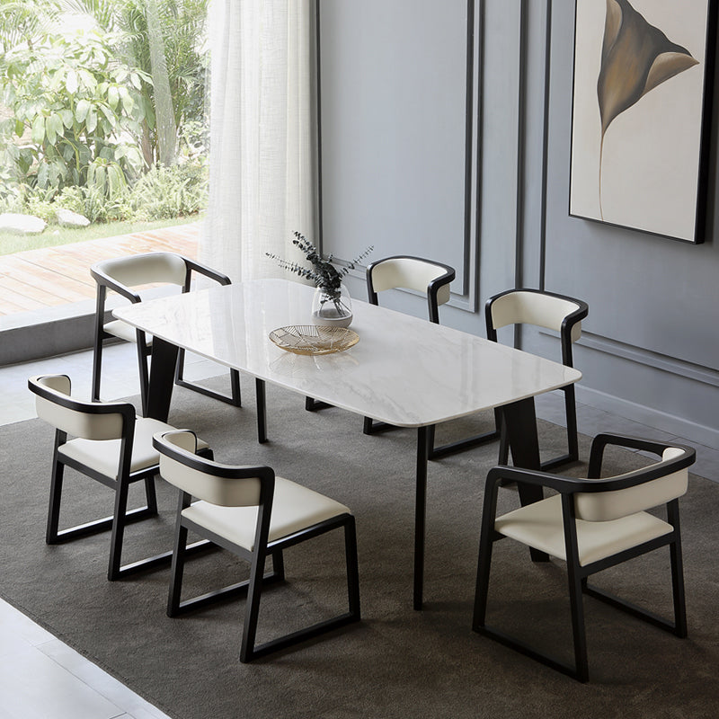 Gepolsterte armlose Esszimmerstühle im minimalistischen Stil mit offener Rückenlehne (2er-Set)