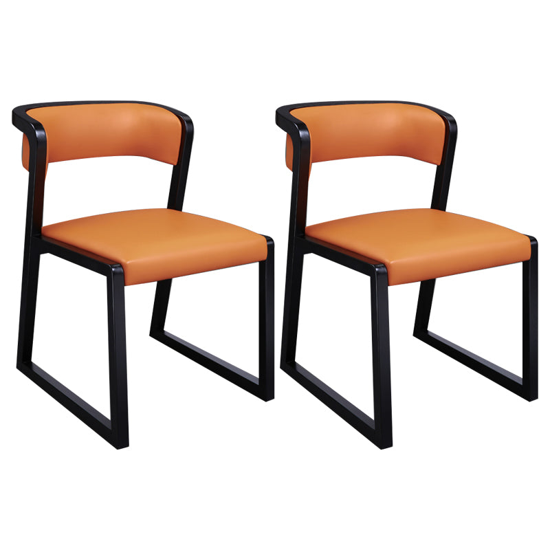 Gepolsterte armlose Esszimmerstühle im minimalistischen Stil mit offener Rückenlehne (2er-Set)