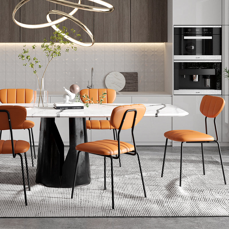 Les chaises de salle à manger sans bras tapissées par style industriel ouvrent les chaises de salle à manger arrière