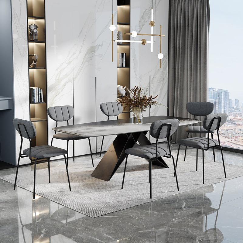 Les chaises de salle à manger sans bras tapissées par style industriel ouvrent les chaises de salle à manger arrière