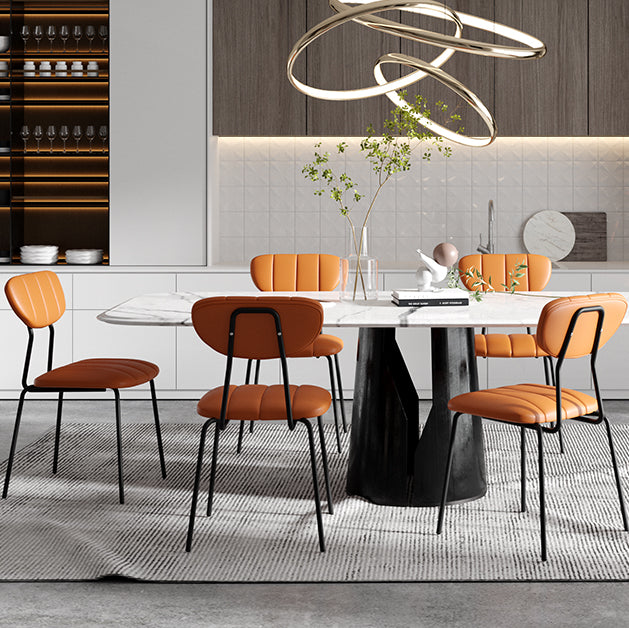 Les chaises de salle à manger sans bras tapissées par style industriel ouvrent les chaises de salle à manger arrière