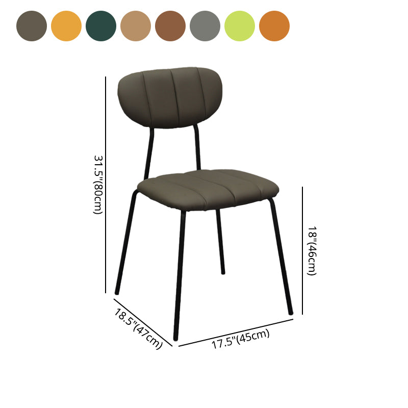 Les chaises de salle à manger sans bras tapissées par style industriel ouvrent les chaises de salle à manger arrière