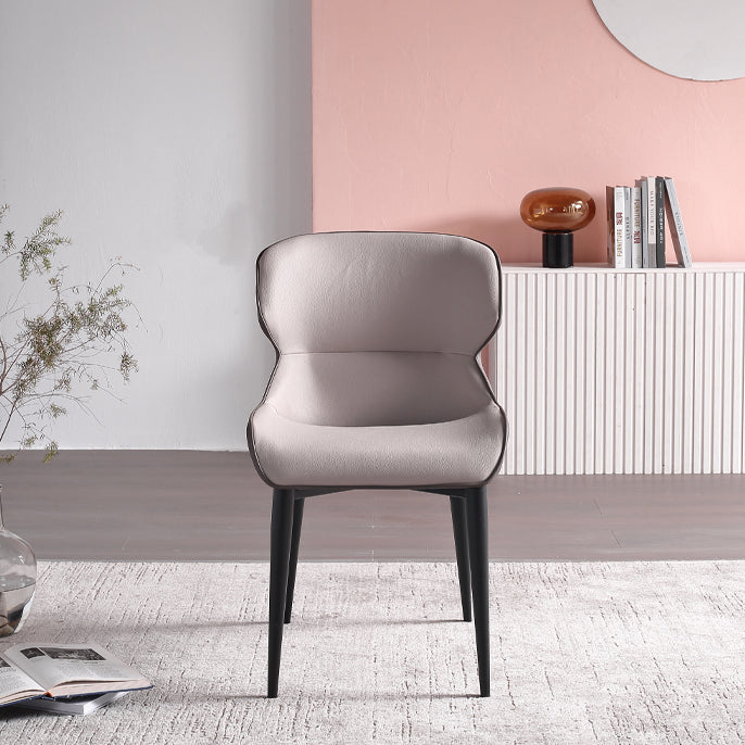 Moderne indoor-outdoor eetkamer fauteuils gestoffeerde linnen stof dineren metalen stoel