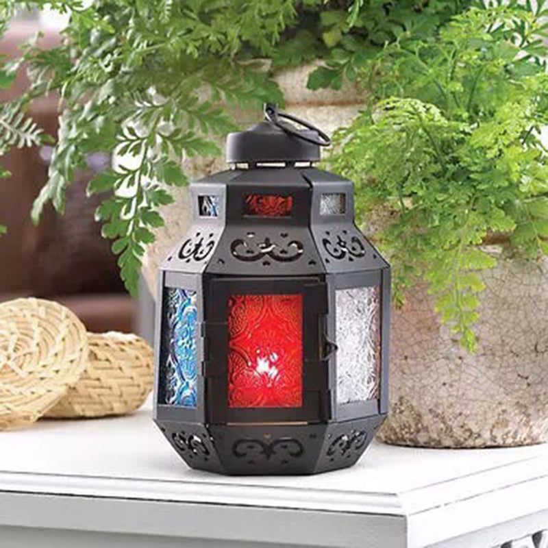 1 lámpara de noche de vía de candelabro de luz estilo pavo ligero con tono de vidrio texturizado colorido