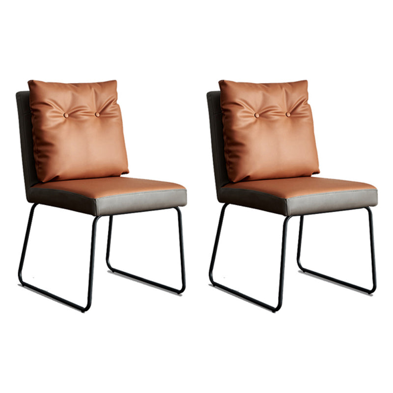 Ensemble de chaises contemporaines en métal, chaises d'appoint à dossier solide pour salle à manger (Ensemble de 2)