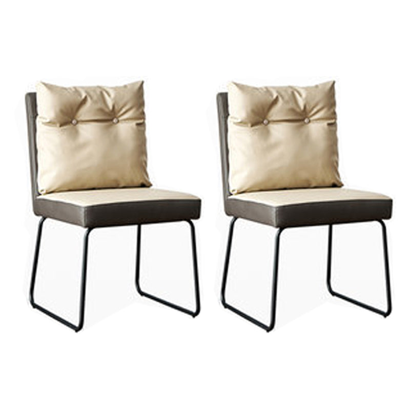 Ensemble de chaises contemporaines en métal, chaises d'appoint à dossier solide pour salle à manger (Ensemble de 2)