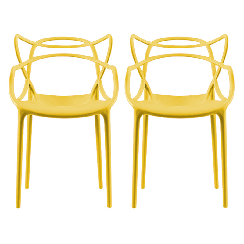 Contemporary Style Dining Chairs Plastic Dining Arm Chairs for Kitchen