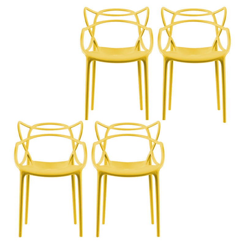 Contemporary Style Dining Chairs Plastic Dining Arm Chairs for Kitchen