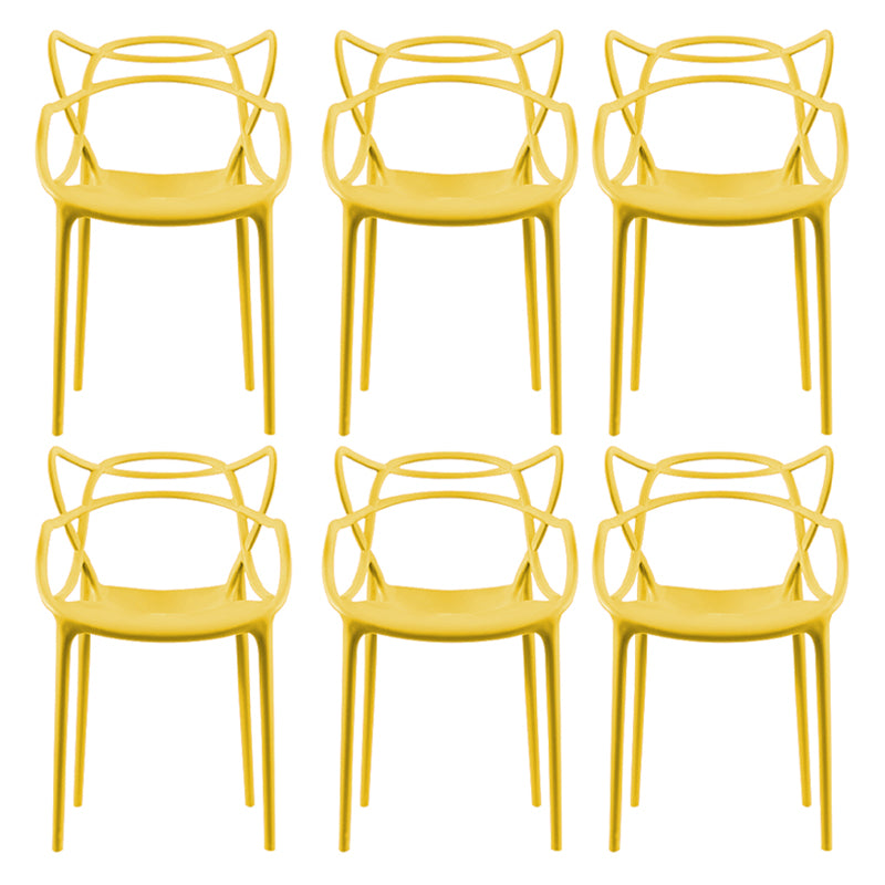 Contemporary Style Dining Chairs Plastic Dining Arm Chairs for Kitchen