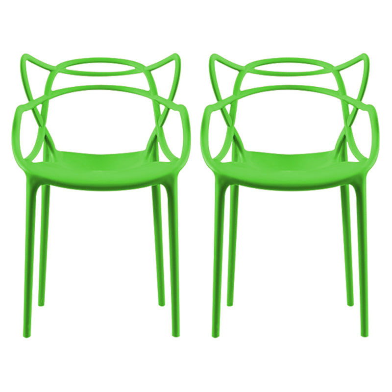 Contemporary Style Dining Chairs Plastic Dining Arm Chairs for Kitchen