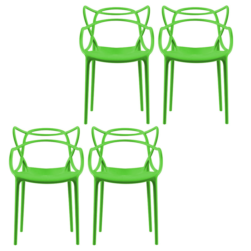 Contemporary Style Dining Chairs Plastic Dining Arm Chairs for Kitchen
