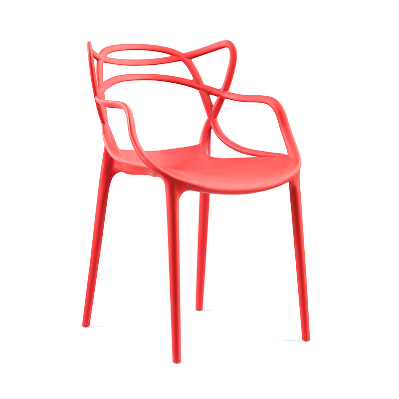Contemporary Style Dining Chairs Plastic Dining Arm Chairs for Kitchen