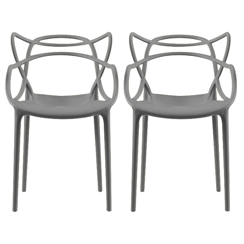 Contemporary Style Dining Chairs Plastic Dining Arm Chairs for Kitchen