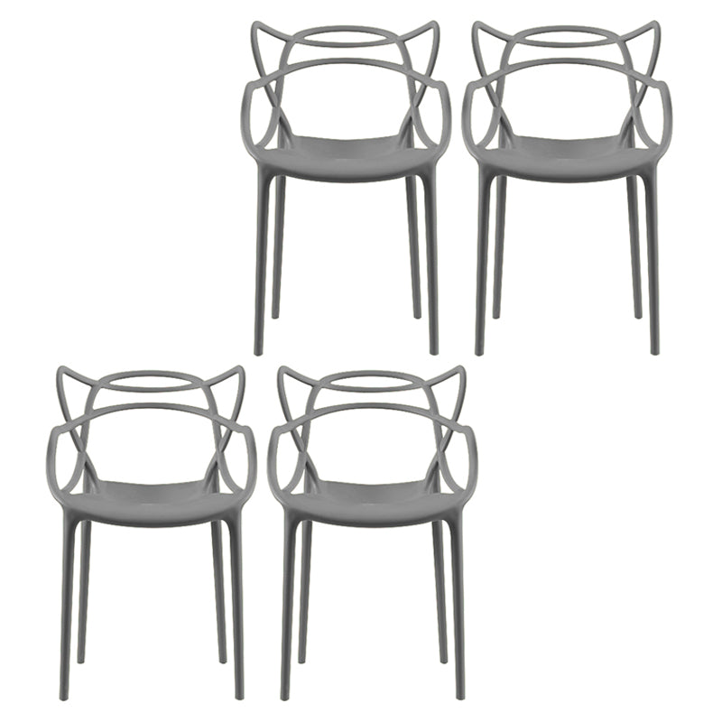 Contemporary Style Dining Chairs Plastic Dining Arm Chairs for Kitchen