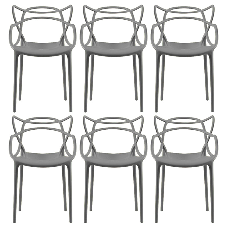 Contemporary Style Dining Chairs Plastic Dining Arm Chairs for Kitchen