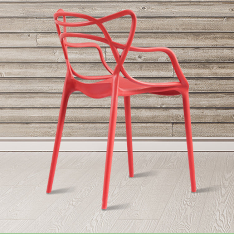 Contemporary Style Dining Chairs Plastic Dining Arm Chairs for Kitchen