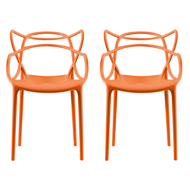 Contemporary Style Dining Chairs Plastic Dining Arm Chairs for Kitchen