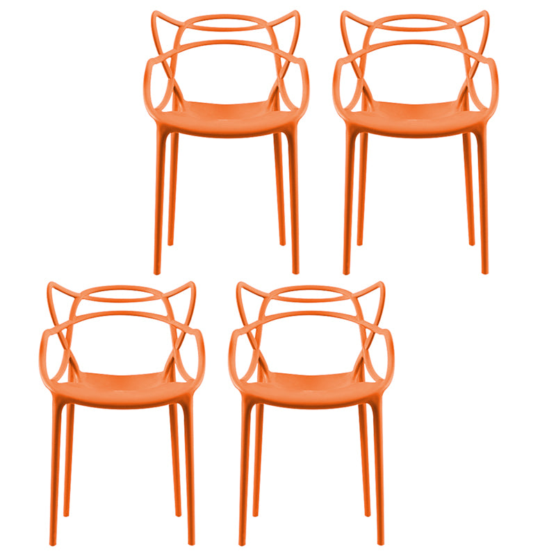 Contemporary Style Dining Chairs Plastic Dining Arm Chairs for Kitchen