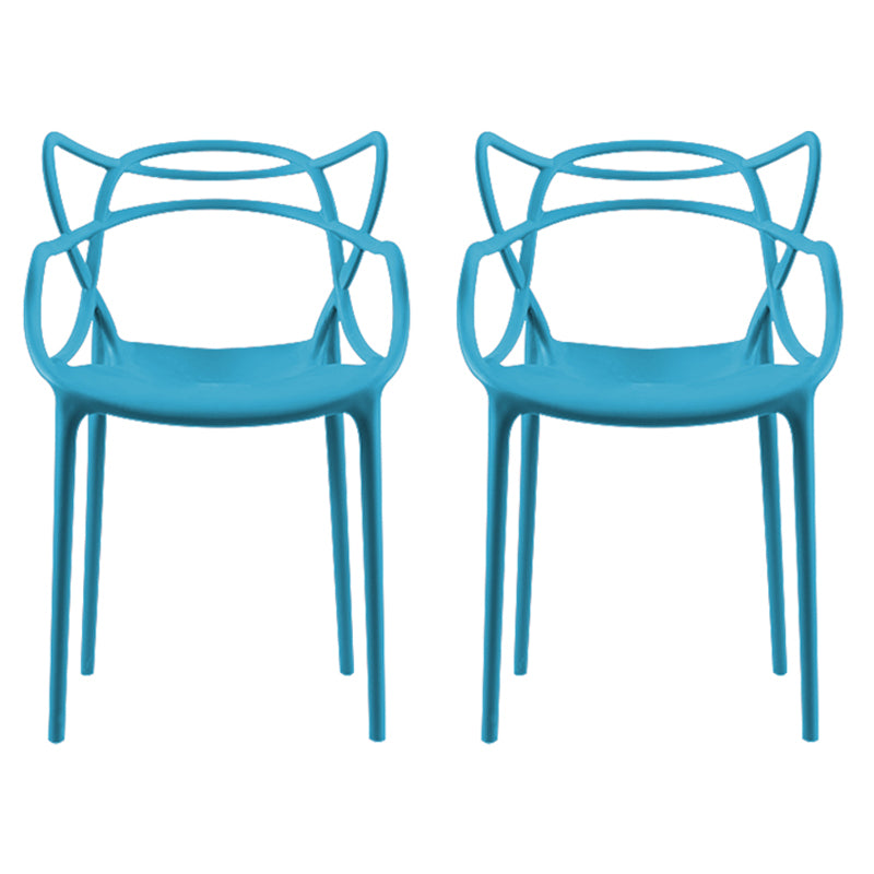 Contemporary Style Dining Chairs Plastic Dining Arm Chairs for Kitchen