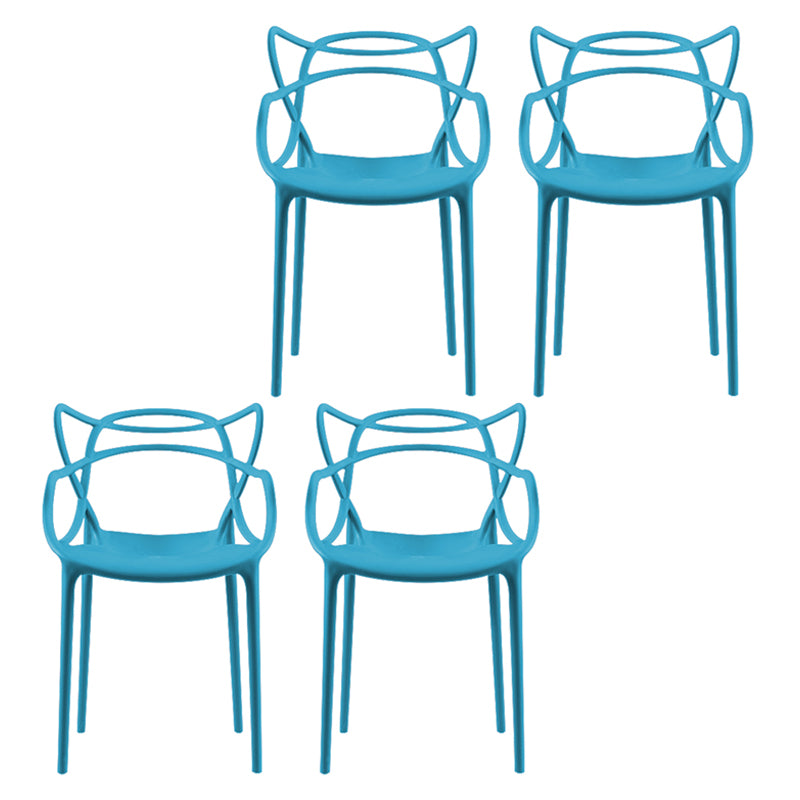 Contemporary Style Dining Chairs Plastic Dining Arm Chairs for Kitchen