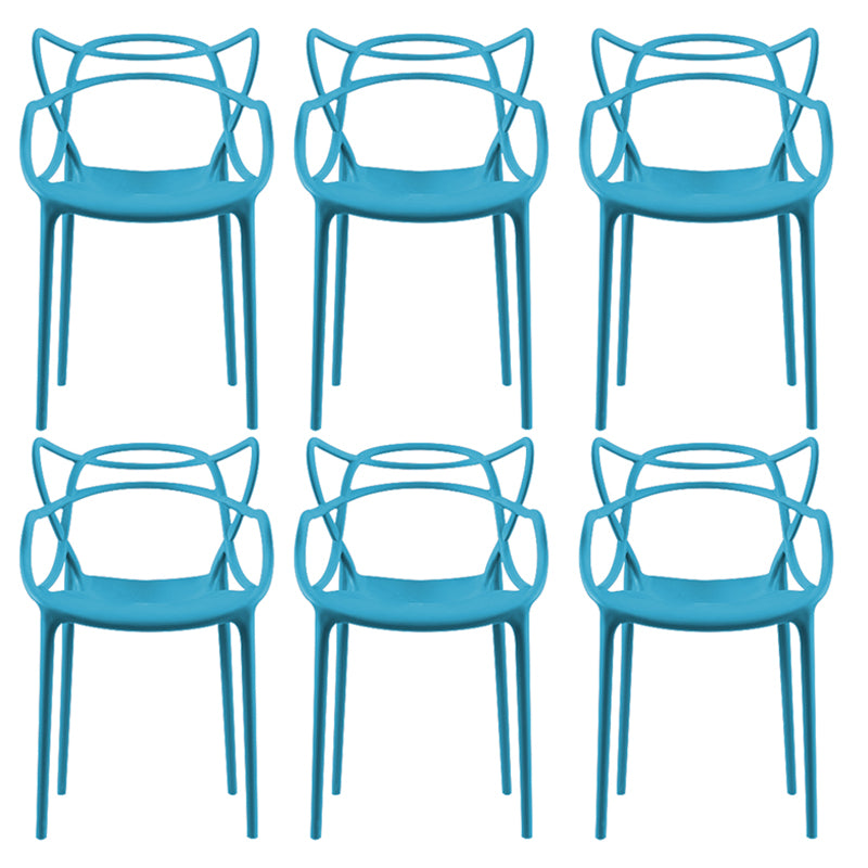 Contemporary Style Dining Chairs Plastic Dining Arm Chairs for Kitchen